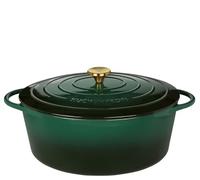 Küchenprofi Cocotte en fonte avec couvercle, vert/intérieur noir, 35 cm, faitout, plat à gratin hollandais, émaillée, pour tous les types de plaques de cuisson (y compris induction), pour mijoter,