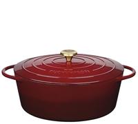 Küchenprofi Cocotte ovale en fonte avec couvercle médoc, 33 cm, cocotte, plat à grain, four hollandais, casserole à pain, émaillée, pour tous les types de plaques (y compris induction), pour braiser,