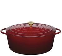 Küchenprofi Cocotte ovale en fonte avec couvercle médoc, 35 cm, cocotte, plat à grain, four hollandais, casserole à pain, émaillée, pour tous les types de plaques (y compris induction), pour braiser,
