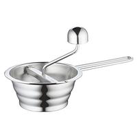 Küchenprofi Passe-légumes professionnel en acier inoxydable, Ø 14 cm, passe au lave-vaisselle, avec 4 disques perforés, pour tomates, purées de pommes de terre et plus encore, argenté