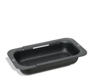 KÜCHENPROFI Passoire d'évier extensible universelle pour tous les éviers, pour égoutter, laver, résistant à la chaleur jusqu'à 100 °C, en plastique robuste, noir