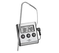 Küchenprofi Primus Thermomètre à rôtir numérique de -50 °C à 300 °C, commutable °C/°F, sonde de 16 cm, avec minuterie, aimant et pied, thermomètre à viande, thermomètre de cuisson, thermomètre de