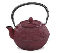 Küchenprofi Théière YASMIN - Rouge - Fonte émaillée - Capacité 800 ml - Pour 6 tasses - Filtre en acier inoxydable intégré - Théière asiatique en fonte - Théière avec infuseur