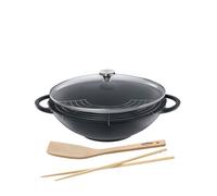 Küchenprofi Wok-Set mit Glasdeckel, 36 cm schwarz 415001037 4007371054034