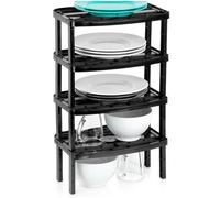 Étagère de cuisine Étagère d'armoire noire 31x22x14,5 / 11,5 cm 4 pcs.