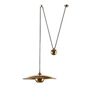 KUENCE Lustre en Miroir-poulie Suspendu de Haut en Bas, Design à défilement, plafonnier, Or/Nickel, Table de Billard Nordique Moderne, loft, Villa, Salle de Bain, escalier en colimaçon