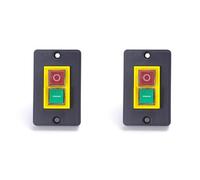 Kueohse 2X Interrupteurs Électromagnétiques AC250V 6A, Interrupteurs à Bouton, Étanches, Contre les Coupures de Courant, Bouton de Démarrage.