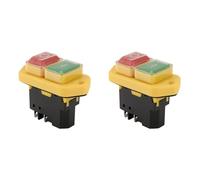 Kueohse 2X YH02-A Interrupteur Électromagnétique 220 V 15 A 5 Broches Bouton Poussoir de Démarrage pour Équipement de Machine-Outil Panneau Étanche