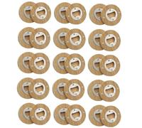 Kueohse 30 PièCes Bricolage Bambou Forme Ronde DéCapsuleurs Dessous de Verre Aimant pour RéFrigéRateur RéFrigéRateur Autocollant Barre DéCoration BièRe DéCapsuleur