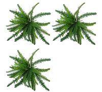Kueohse 3X Fougères Artificielles pour L'Extérieur et L'Intérieur, Grandes Fausses Fougères, Fausse Fougère de Boston pour Jardinière, Jardin, Porche, Entrée A