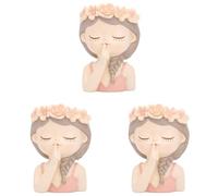 Kueohse 3X Kit de Pots de Petites Plantes Succulentes Féeriques avec Trou de Drainage, Pot de Cactus D'Intérieur de 4 Pouces, Vases de Fleurs Mignons Uniques, Décors B