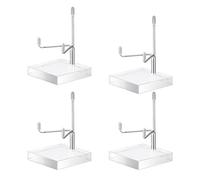 Kueohse 4 Pièces Chevalet de Présentoir à Bras en Métal Réglable avec Base en Acrylique Support de Chevalet D'Affichage en Chevalet en Acrylique Argent Facile à Utiliser