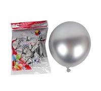 Kueohse 50 PièCes SéRies 10 Pouces Ballons en Latex MéTalliques éPais Chrome Brillant MéTal Perle Ballon Globos pour la DéCoration de FêTe - Argent