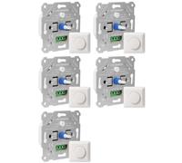 Kueohse 5X Interrupteur Variateur LED 230 V pour Ampoules LED/Halogènes 5-200 W à Intensité Variable avec Plaque de Recouvrement Blanche
