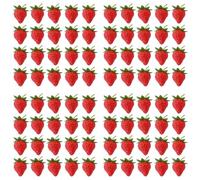 Kueohse 80 Pièces Fraises Artificielles Faux Fruits Fraises Photographie Accessoire Maison Armoires de Cuisine Ornement de Fête,