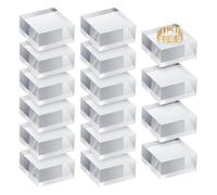 Kueohse Blocs en Acrylique Transparents, Blocs de Présentation Carrés, Cubes Polis Transparents, Présentoirs à, Présentoirs à Bagues, Supports de Base, 16 Pièces