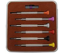 Kueohse Kit de 6 Tournevis de Réparation de Montre pour Mouvement 3135 2135 Tournevis de Réparation T0.8-1.0-1.2-1.4-1.6-1.8 Outil D'Horloger