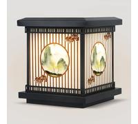 KUEYANB Lampadaire Extérieur Câblé De Style Industriel, Avec Lanterne Intégrée, Pour Clôture, Terrasse Ou Jardin. Installation Facile Et Étanche. Éclairage Paysager Moderne Pour Jardin