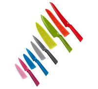 KUHN RIKON 5-Piece Everyday Knife Set, Multicolour, Red, Green, Grey, Blue & Fuchsia