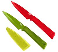 KUHN RIKON Colori+ 2-Piece Preparation Knife Set, Red & Green