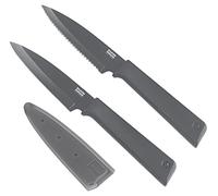 Kuhn Rikon Colori+ Ensemble de Couteaux de Préparation, Gris, 2 Pièces