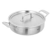 Kuhn Rikon Culinary Fivepluy Poêle de service 3 l, 24 cm, en acier inoxydable, 5 couches, avec couvercle, compatible avec tous les types de feux, bonne répartition de la chaleur