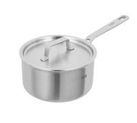 Kuhn Rikon CULINARY FIVEPLY Casserole à manche en acier inoxydable 3,4 l, 20 cm, 5 couches, convient à l'induction, avec couvercle, bonne répartition de la chaleur