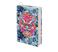 Kuiaobaty Housse de protection en tissu extensible pour livre de danse du lion - Motif animal oriental traditionnel - Cadeau idéal pour les amateurs de livres