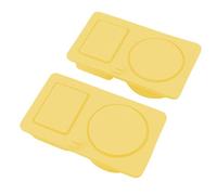 KUIDAMOS Boîte de Vinaigrette Portative de Récipient de Collation de Double Compartiment de Silicone pour des écoliers, 2 Pièces (Jaune)