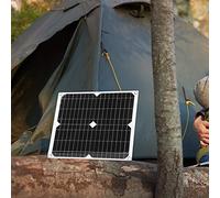 KUIDAMOS Chargeur de Panneau Solaire Semi-flexible 25 W pour Appareils Mobiles, Parfait pour le Camping et les Voyages en Plein Air Silicone Monocristallin 33 X 36 Cm