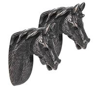 KUIDAMOS Ensemble de Poignées D'armoire en Forme de Tête de Cheval, Boutons de Tiroir élégants en Alliage de Zinc, Parfaits pour la Cuisine et L'armoire, 2 Pièces (3999 cheval noir)