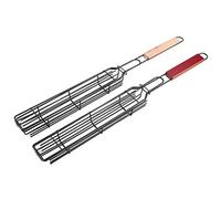 KUIDAMOS Lot de 2 Paniers à Grillades pour Barbecue avec Revêtement Antiadhésif pour Griller et Cuisiner Facilement Lors des Fêtes, Fabriqués en Fil de Fer Durable, 19,3 X 1,4 X 1,9 Pouces