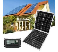 KUIDAMOS Panneaux Solaires en Polysilicium 50W, Portables, Haute efficacité de Conversion, pour Camping en Plein Air, Voyage, 79x34.5cm