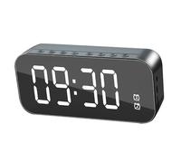 KUIDAMOS Réveil avec Haut-Parleur Bluetooth, Horloge Numérique Portable de Grand Volume pour Les Voyages et Les Activités de Plein Air, Design Compact (Noire)