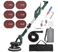 KUIMIT Ponceuse Girafe 850W, Ponceuse Mur et Plafond, lumière LED Poignée télescopique, 6 vitesses(800-1750rpm), Ponceuse Plaquiste Électrique, avec Dépoussiérage Automatique, 12 Disques Abrasifs