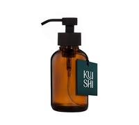 Kuishi Distributeur de Savon Liquide moussant en Verre Transparent avec Pompe argentée, Bouteille de Savon Rechargeable, sans BPA (Marron, Noir)