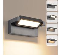 KUKAK 22W Applique Murale,Angle de Lumière Réglable,3000K,Gris Foncé | LED Éclairage Mural Moderne Éclairage Mural,Luminaire Murale Imperméable IP65 Blanc chaud,Lampe pour Terrasse Entrée Jardin
