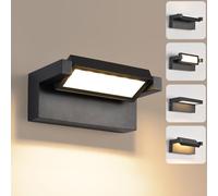 KUKAK 22W Applique Murale,Angle de Lumière Réglable,3000K,Noir | LED Éclairage Mural Moderne Éclairage Mural,Luminaire Murale Imperméable IP65 Blanc chaud,Lampe pour Terrasse Entrée Jardin