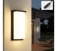 KUKAK 32W Applique murale LED extérieure/intérieure,aluminium,3000K | Applique murale exterieur IP65 étanche,moderne lampe blanc chaud,applique murale exterieur pour terrasse,entrée,jardin,balcon