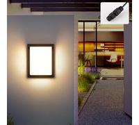 KUKAK Applique Murale intérieur/Extérieur,LED Luminaire blanc chaud,Noir | 24W 3000K Moderne Luminaire Murale,Éclairage Mural Etanche IP65,Lampe Murales pour Cour,Jardin,Terrasse,Proche,Mur,Pathway