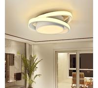 KUKAK LED Ovale Plafonnier,32W Lampe de Lustre,3000K,Longueur 27cm | Blanc chaud,Moderne Lampe de plafond,pour Couloir Coucher Salle de Bains Cuisine Salon maison,porche extérieur