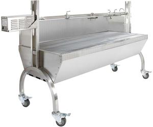 KuKoo 30 W, chariot-grill avec tournebroche, grill à rôtir à la broche, grill de boucher, grill à charbon de bois, grill à cochon de lait, Spit Roast, Hog Roast, rôtissoire, hauteur réglable, 90 kg