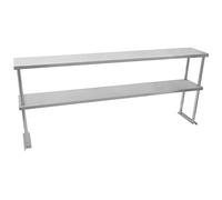 Kukoo - Etagère d'Appoint à 2 Niveaux Acier Inoxydable 304 - Plan de Travail Cuisine Café Restaurant Restauration Hotellerie 180cm x 75 cm [Kit Fixations INCLUS] Jusqu'à 200KG