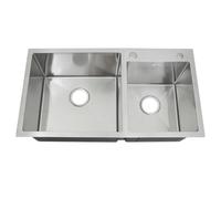 KuKoo Évier de Cuisine en Inox Cuve Double Carré de Finition Satiné Commercial