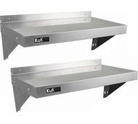 KuKoo Gastronomie : étagère murale en acier inoxydable pour cuisine, avec 2 chiffons en microfibre offerts (900 mm x 300 mm)
