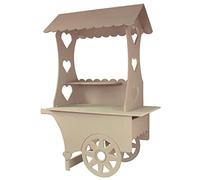 KuKoo Mini Chariot Présentoir de Friandises, Porte Bonbons et Cadeaux d’Invités de Mariage, Stand à Friandises Fêtes d’Anniversaire & Evènements, Personnalisable en planche MDF de 132cm x 87cm x 48cm