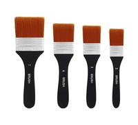 KUKUJIWA Lot de 4 pinceaux Plats en Acrylique pour Artistes, 20/30/40/70 mm - Pinceau Plat pour Aquarelle Acrylique - Pinceau de Peinture à l'huile, en Nylon à Poils Plats de Qualité Professionnelle