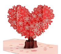 KUKUTrue® Carte Pop Up 3D Arbre aux Fleurs de Cœur, Carte Anniversaire Femme, Cartes de Mariage, Cartes Rétablissement, pour Femmes Amie Mère Fille Sœur Grand Mère