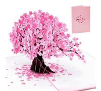 KUKUTrue® Note Arbre en Fleurs de Cerisier 3D, Carte Saint Valentin, Carte Pop Up, Message Romantique pour Exprimer Amour et Affection