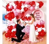 KUKUTrue® Set de Ballons Saint-Valentin, Ballon Cœur et LOVE, Ballon Love, Décorations Romantiques pour Chambre, Saint-Valentin, Anniversaire, Demande en Mariage, Fête